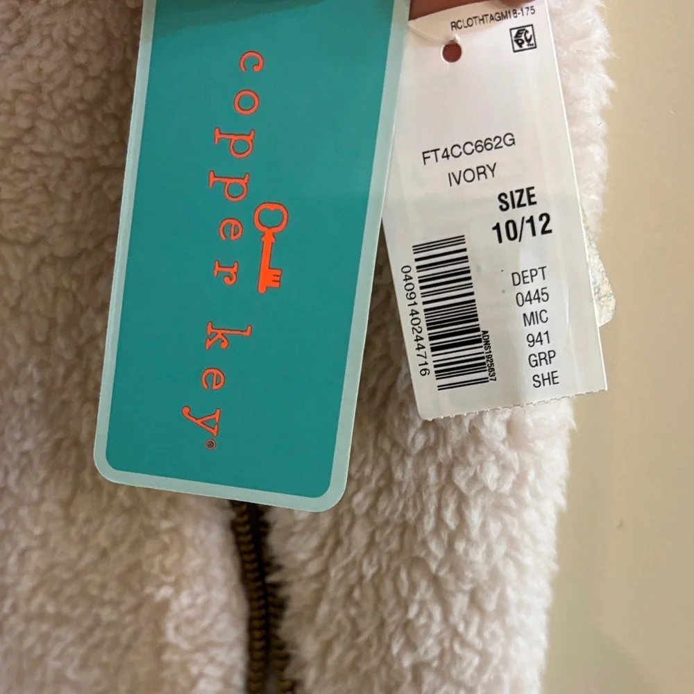 Copper Key Ivory Sherpa Fleece Vest
